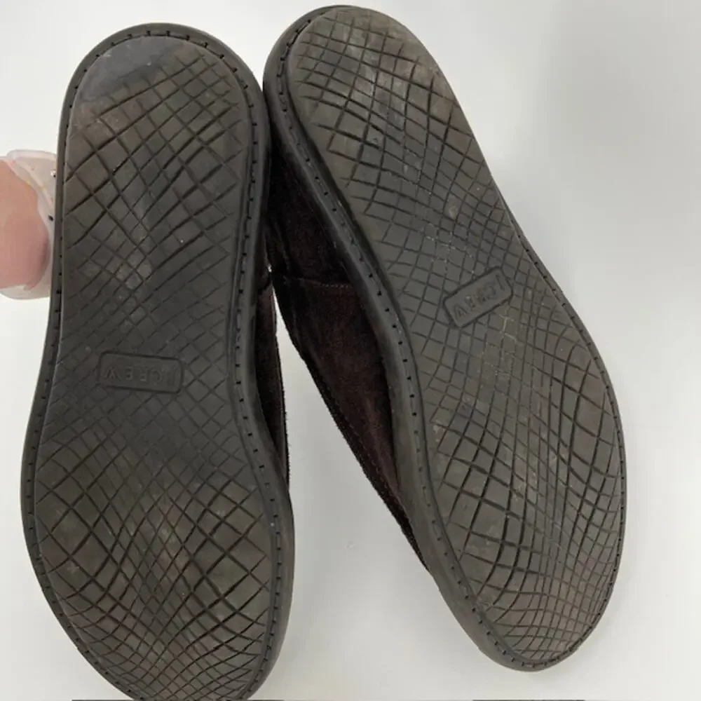 VTG J.Crew Mens Italian Suede Slip On Loafers 10 Chocolate Brown Indoor Outdoor